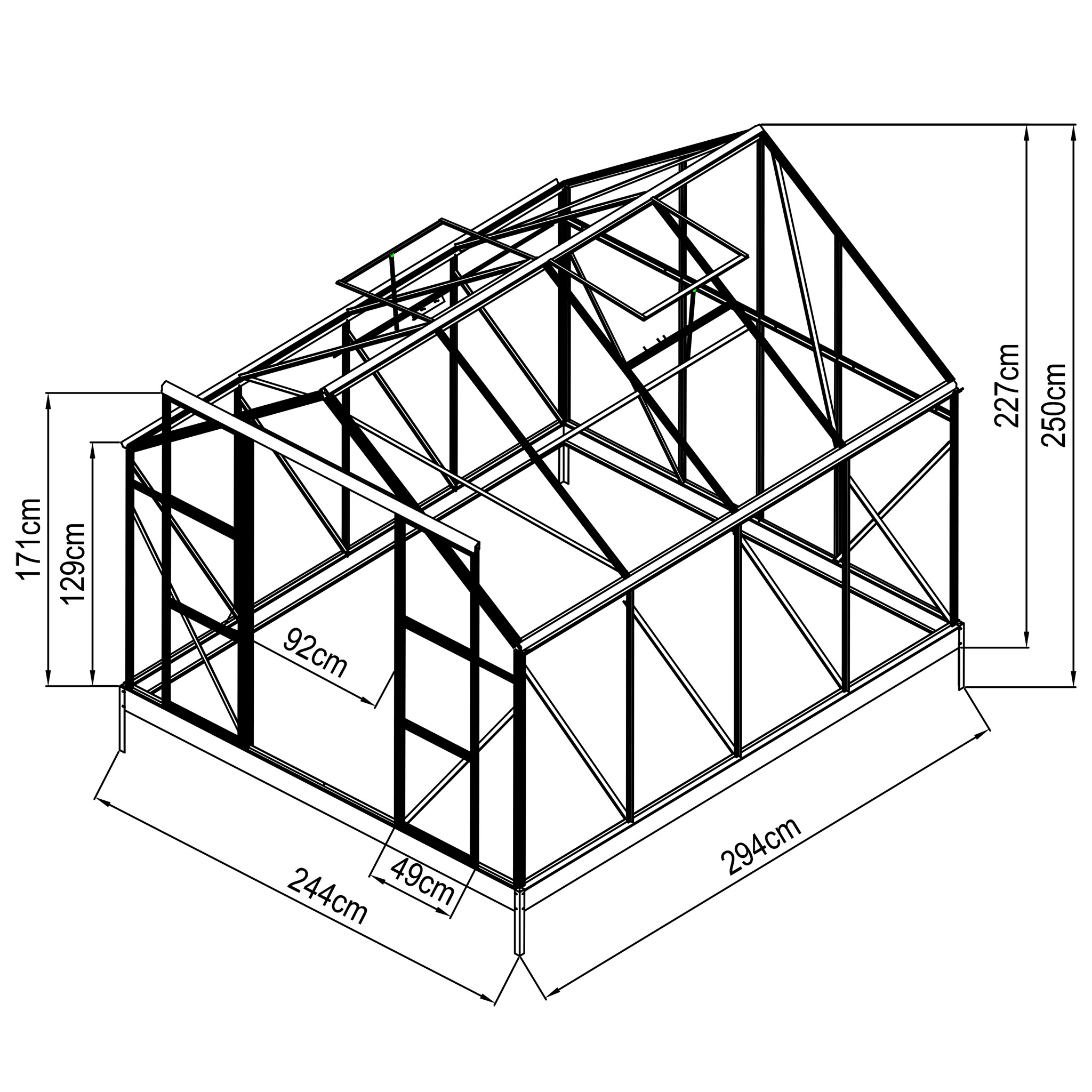 Växthus 7,2m² | 6mm Kanalplast | Hög odlingshöjd Växthus 7,2m² | 6mm Kanalplast | Hög odlingshöjd