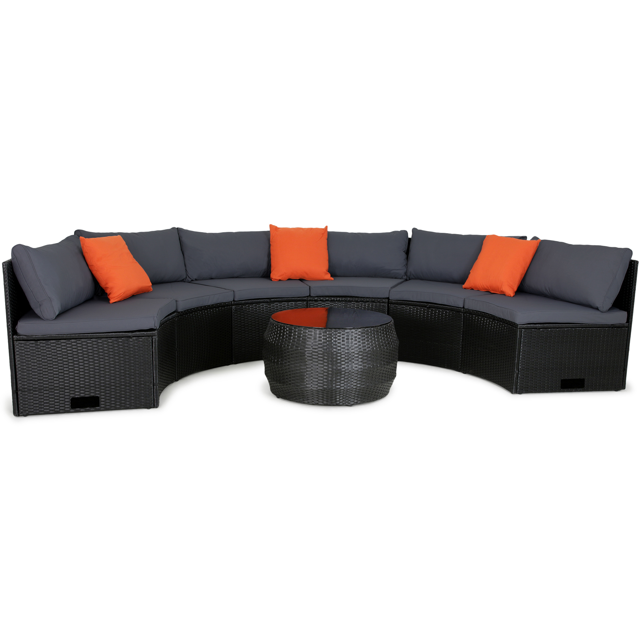 Stor rund loungegrupp | Inbyggd dynf�rvaring | 6 sittplatser