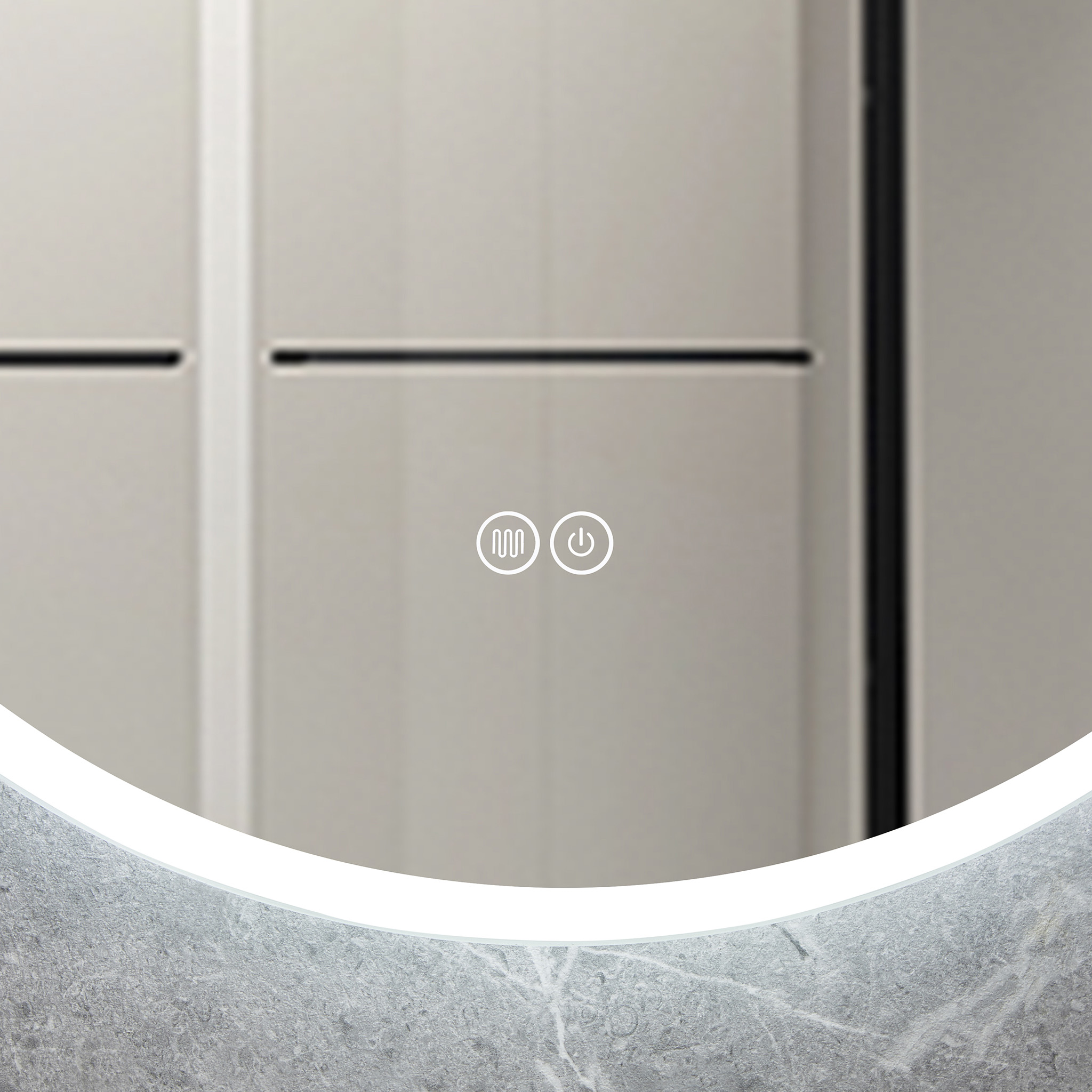 Rund badrumsspegel 80cm | LED-belysning & anti-fog
