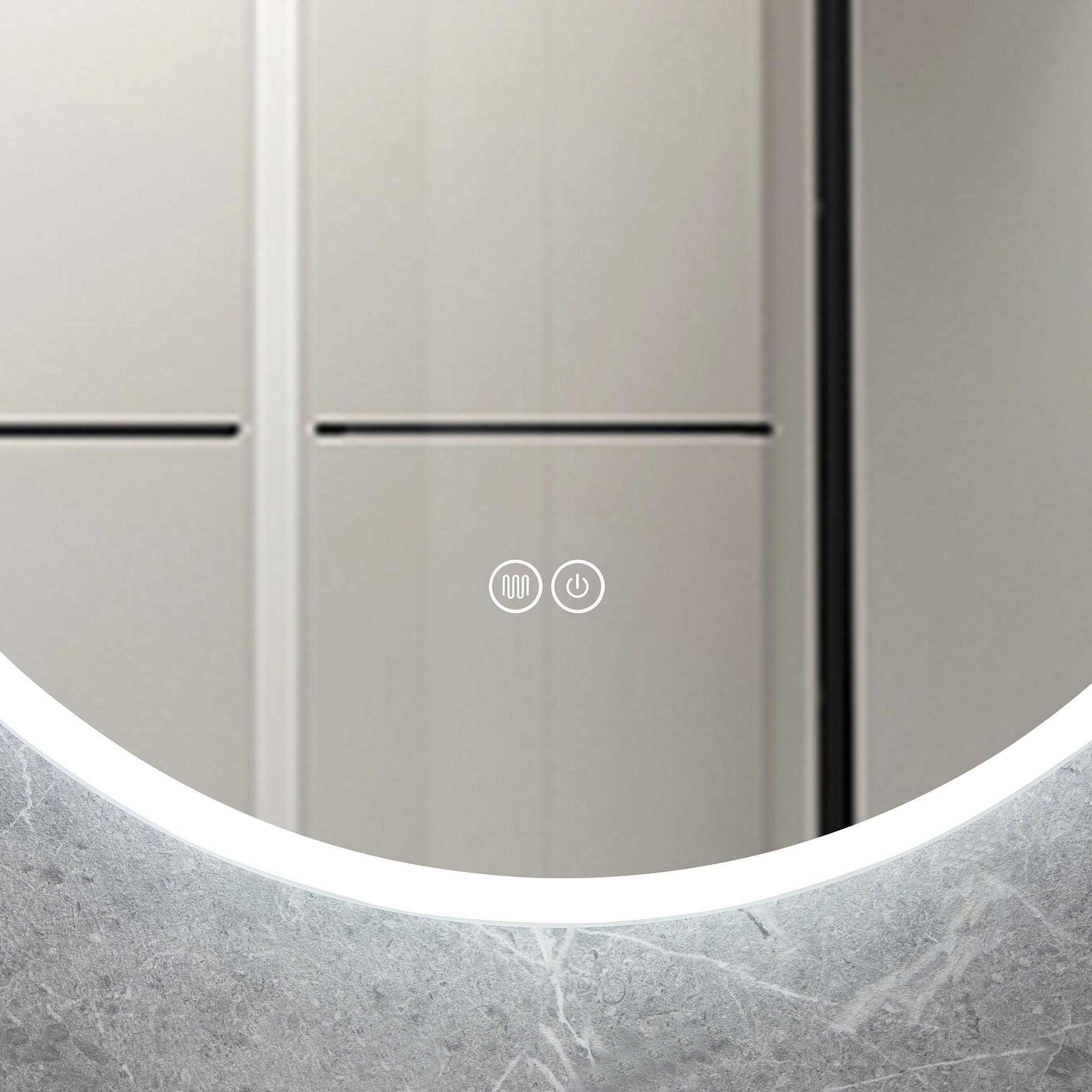 Rund badrumsspegel 60cm | LED-lyse & anti-fog