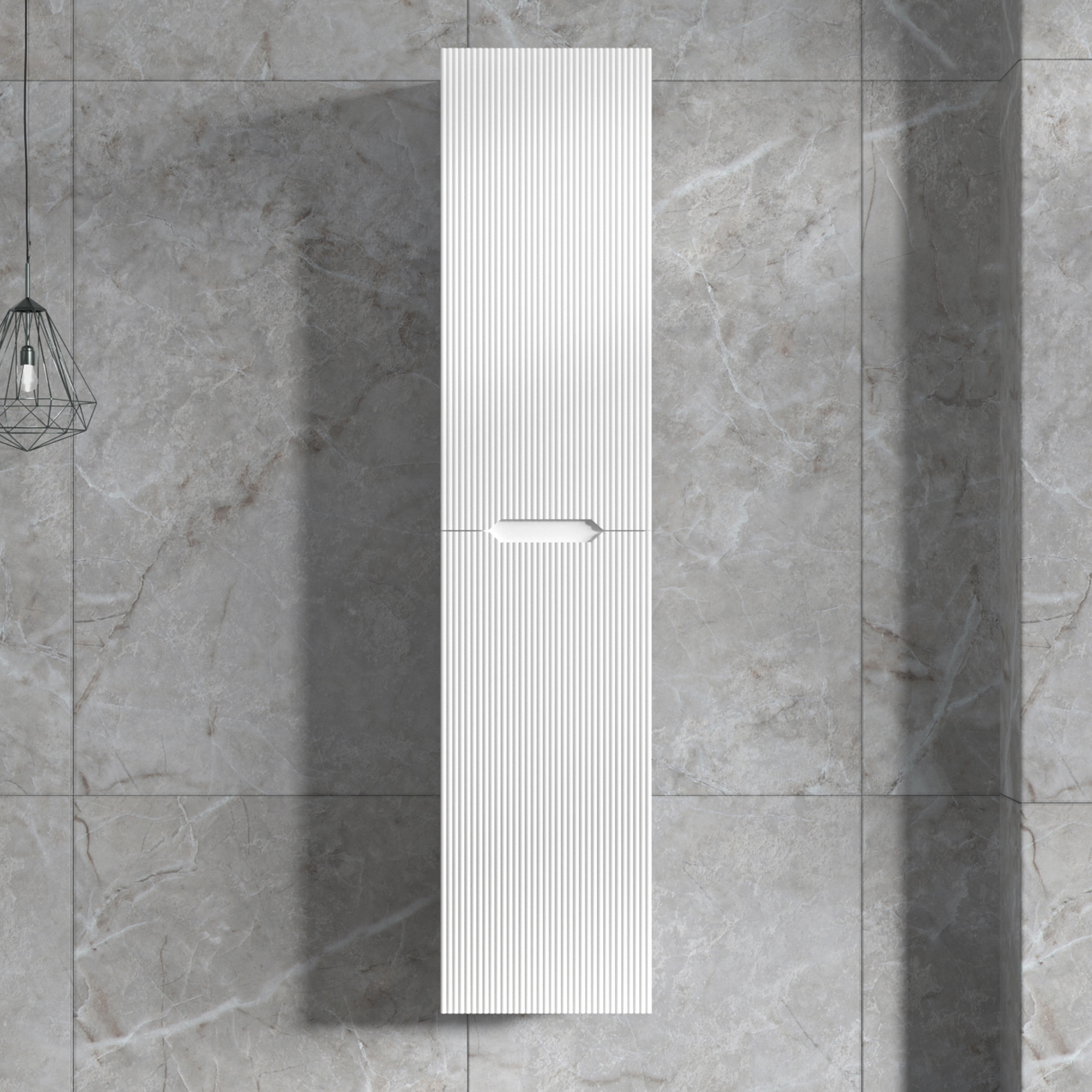 Badrumspaket | Kommod 101cm | Rund LED-spegel | Tuba - Vit Badrumspaket | Kommod 101cm | Rund LED-spegel | Tuba - Vit