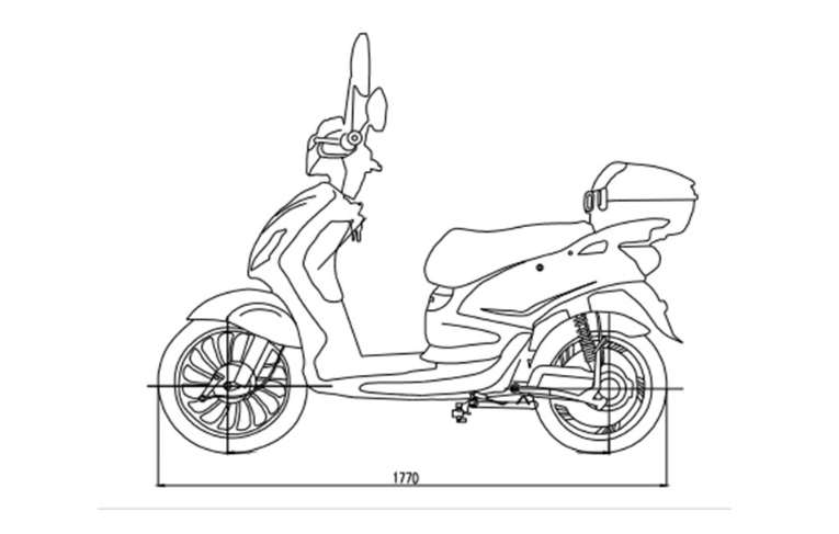 Elmoped 1000 W | Moped klass 1 | Grå Elmoped 1000 W | Moped klass 1 | Grå
