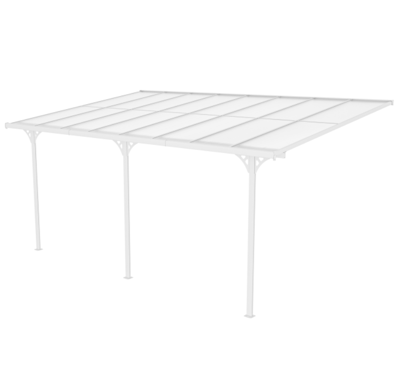 Altantak 4,95x3 m | Kanalplast / Aluminium| Robust design | Vit
