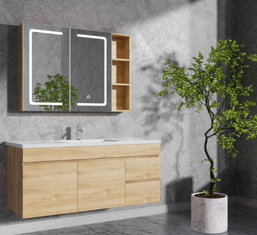Badrumspaket | Kommod 120cm | LED-spegelskåp | Venedig Badrumspaket | Kommod 120cm | LED-spegelskåp | Venedig