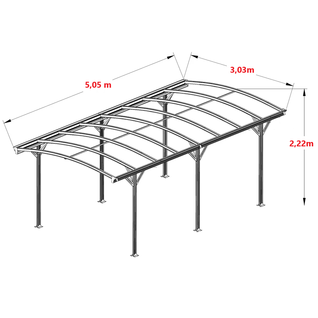 Carport 15m² | Singelbilsparkering | Modern & elegant skyddslösning Carport 15m² | Singelbilsparkering | Modern & elegant skyddslösning