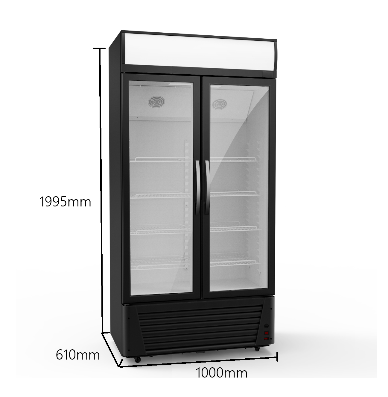 Displaykyl 618L | LED-Belysning och låsfunktion | 100x61x195 cm Displaykyl 618L | LED-Belysning och låsfunktion | 100x61x195 cm