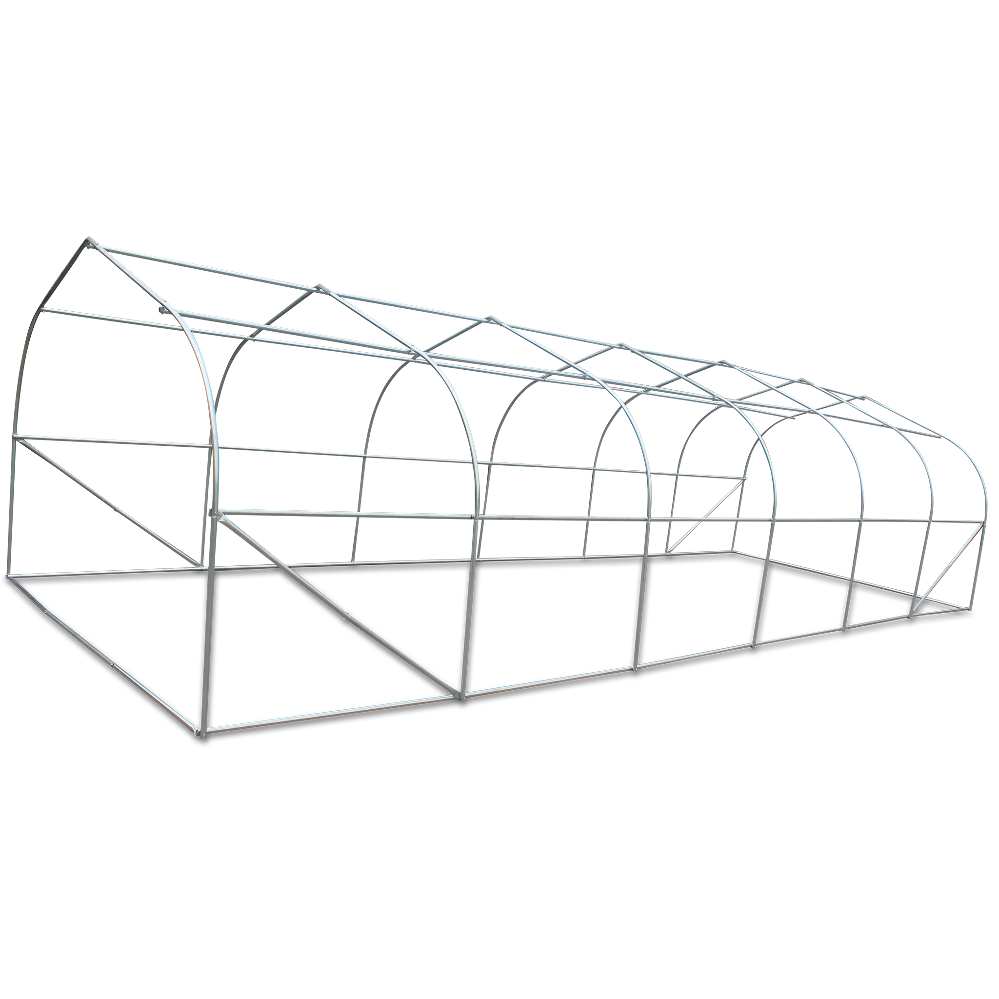Tunnelväxthus 24m² | Stålram med transparent PE-plastöverdrag Tunnelväxthus 24m² | Stålram med transparent PE-plastöverdrag