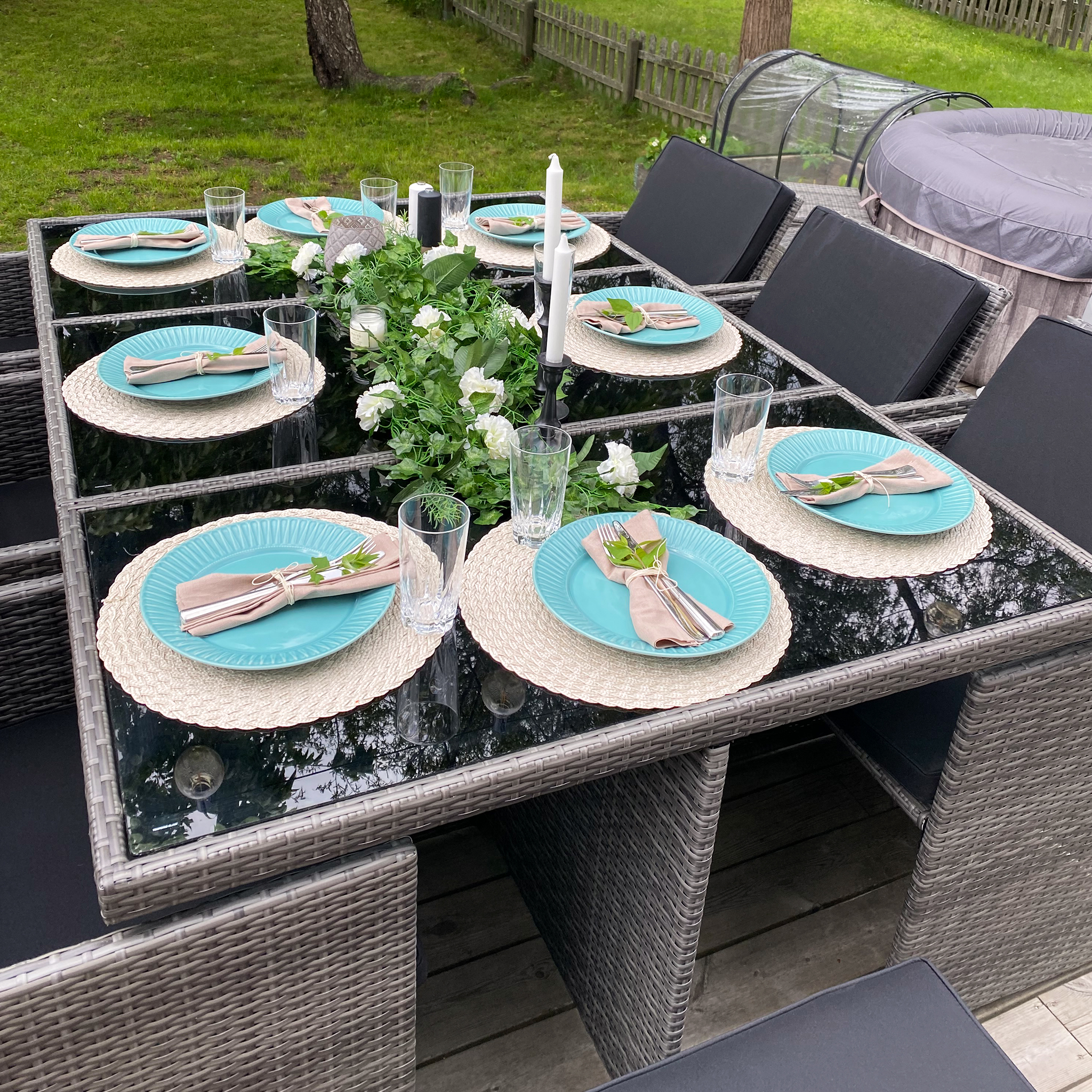 Matgrupp utemöbler | 10 sittplatser | Grå Konstrotting | Skärhamn Matgrupp utemöbler | 10 sittplatser | Grå Konstrotting | Skärhamn