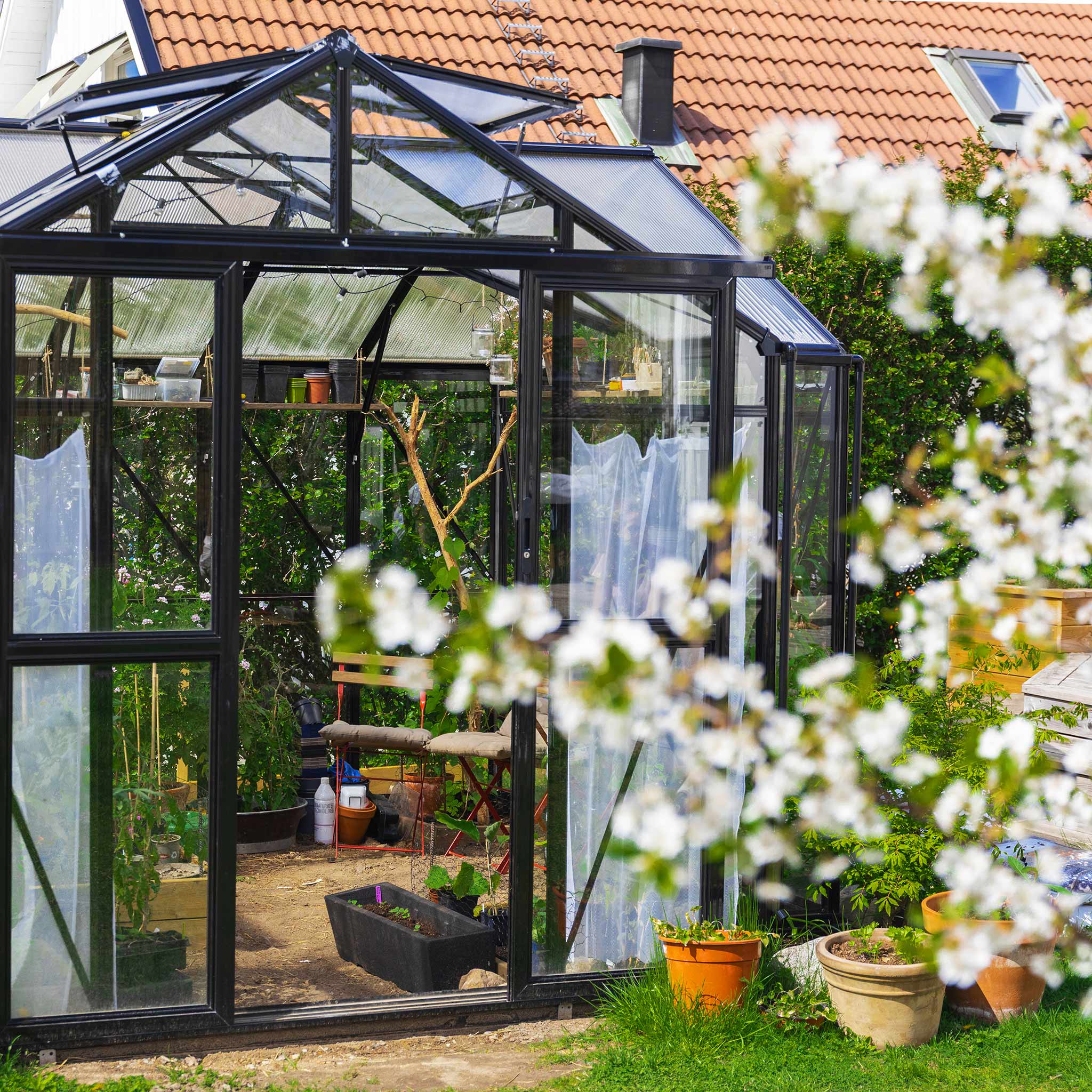 T-format glasv�xthus 11,2m� | 4mm s�kerhetsglas | 5 �rs stormgaranti