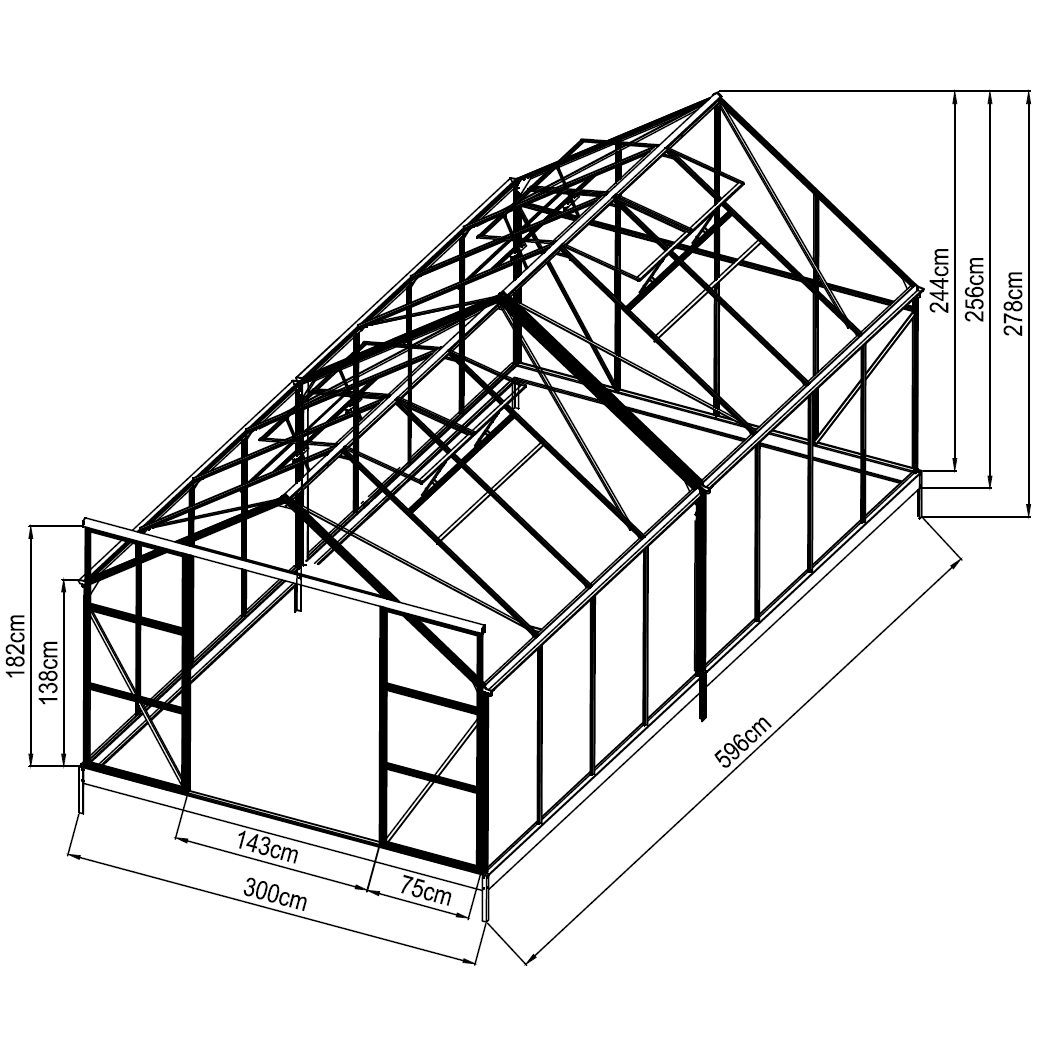 Växthus 18m² Premium | Extra hög odlingshöjd | 6mm kanalplast Växthus 18m² Premium | Extra hög odlingshöjd | 6mm kanalplast