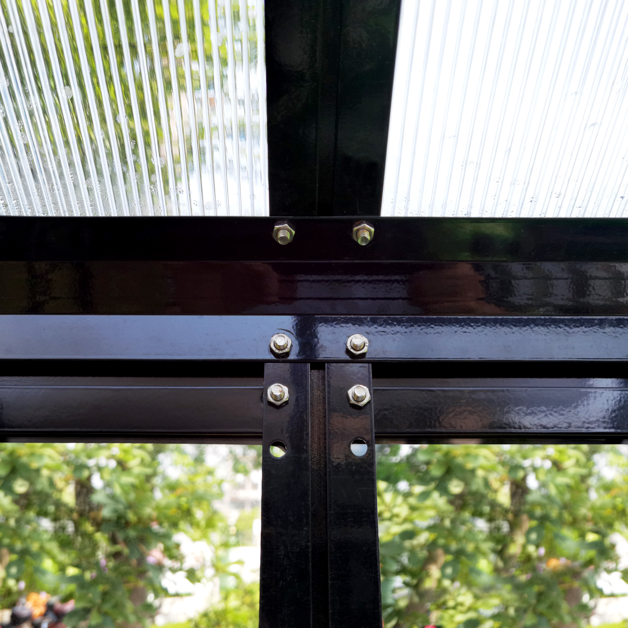 Växthus med adaptiv dörrplacering 3,5m² | 4mm säkerhetsglas | Svart Växthus med adaptiv dörrplacering 3,5m² | 4mm säkerhetsglas | Svart