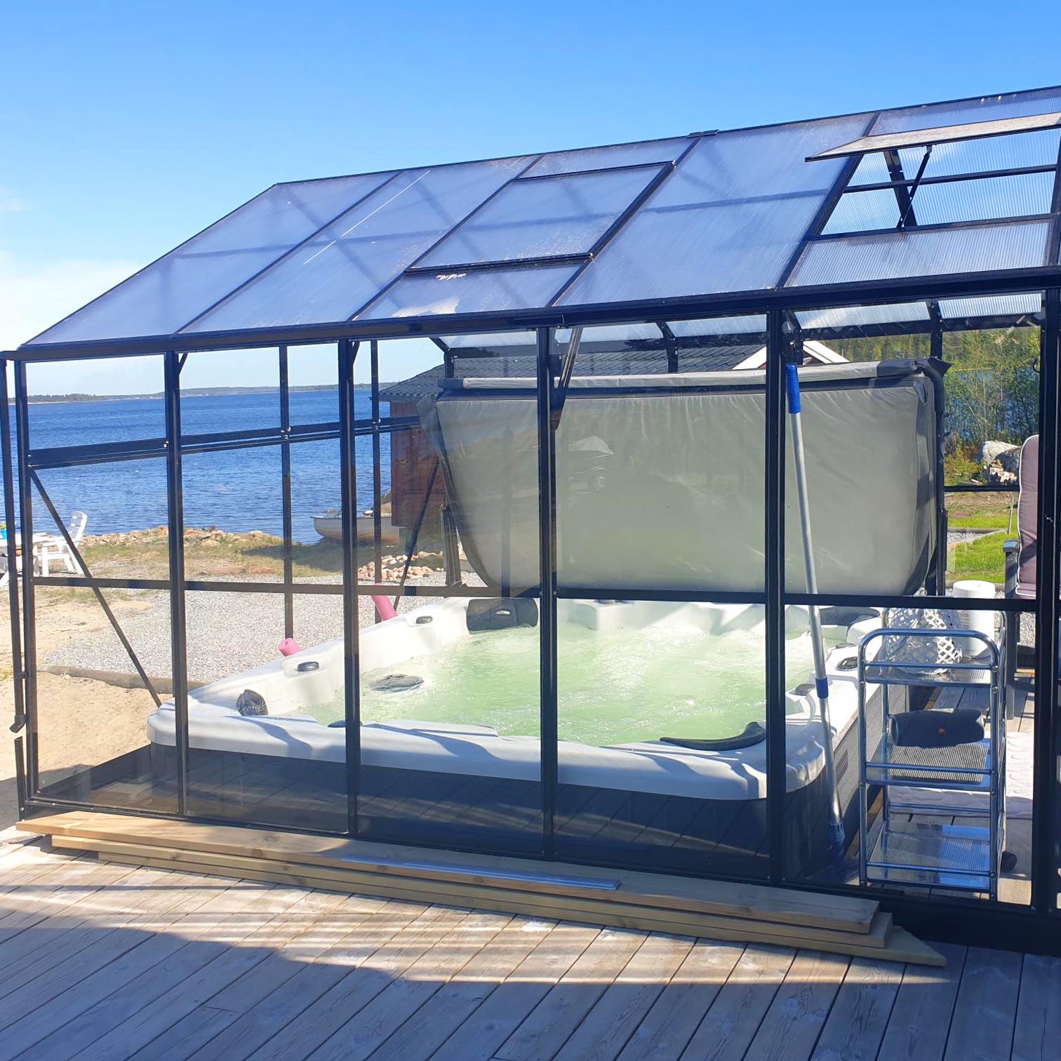Växthus 9,6 m² | 4mm säkerhetsglas | 5 års stormgaranti Växthus 9,6 m² | 4mm säkerhetsglas | 5 års stormgaranti