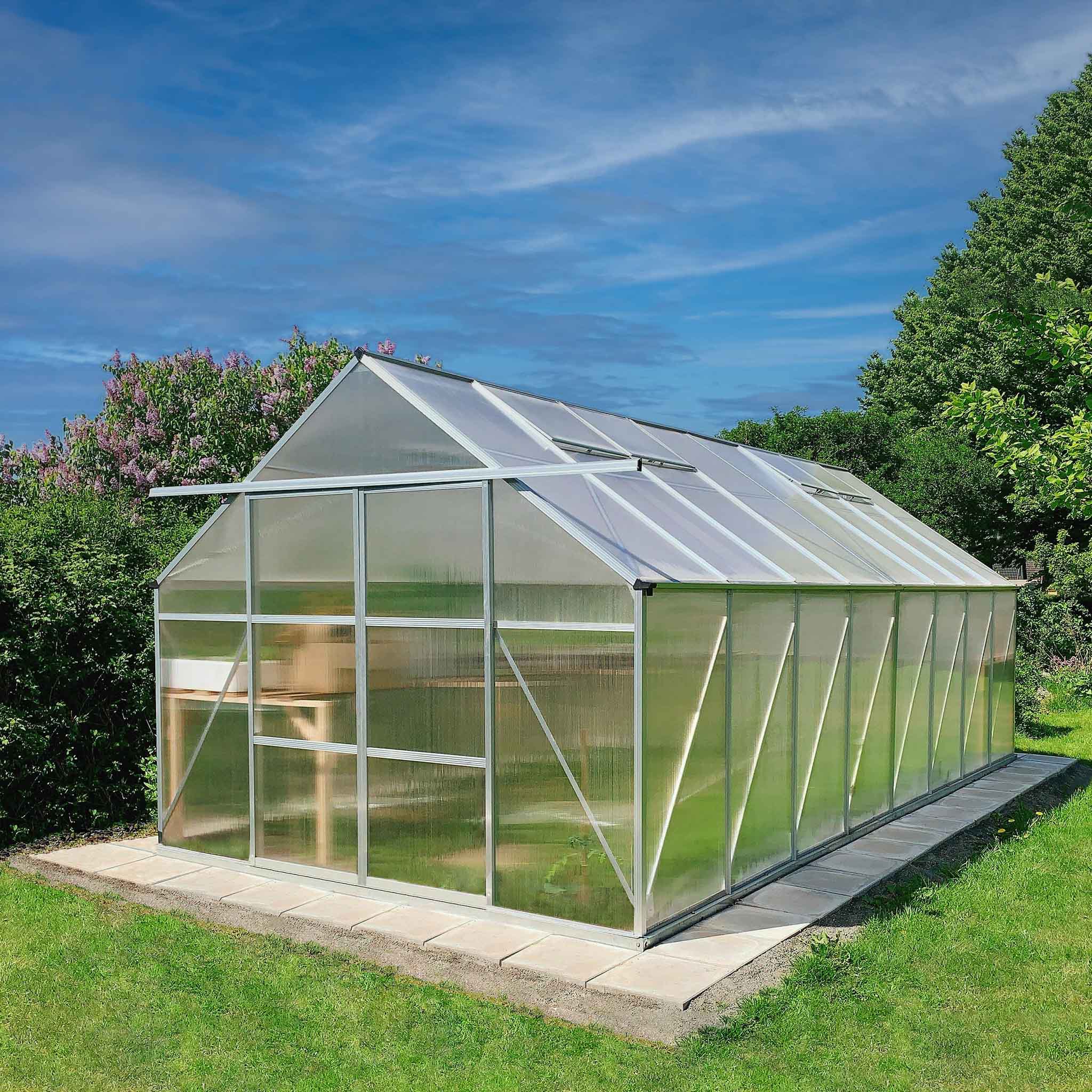Växthus 18m² Premium | Extra hög odlingshöjd | 6mm kanalplast Växthus 18m² Premium | Extra hög odlingshöjd | 6mm kanalplast