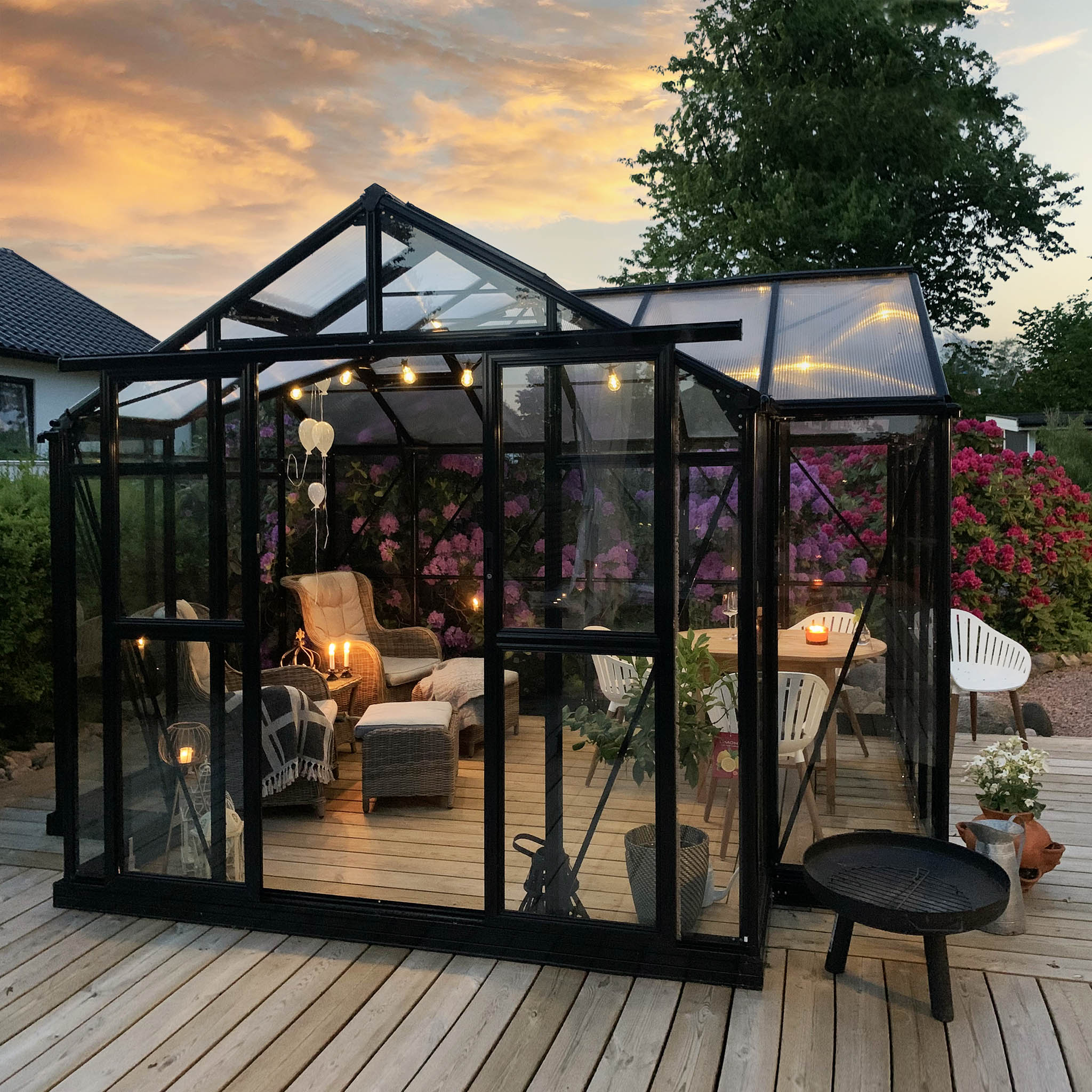 T-format glasv�xthus 11,2m� | 4mm s�kerhetsglas | 5 �rs stormgaranti