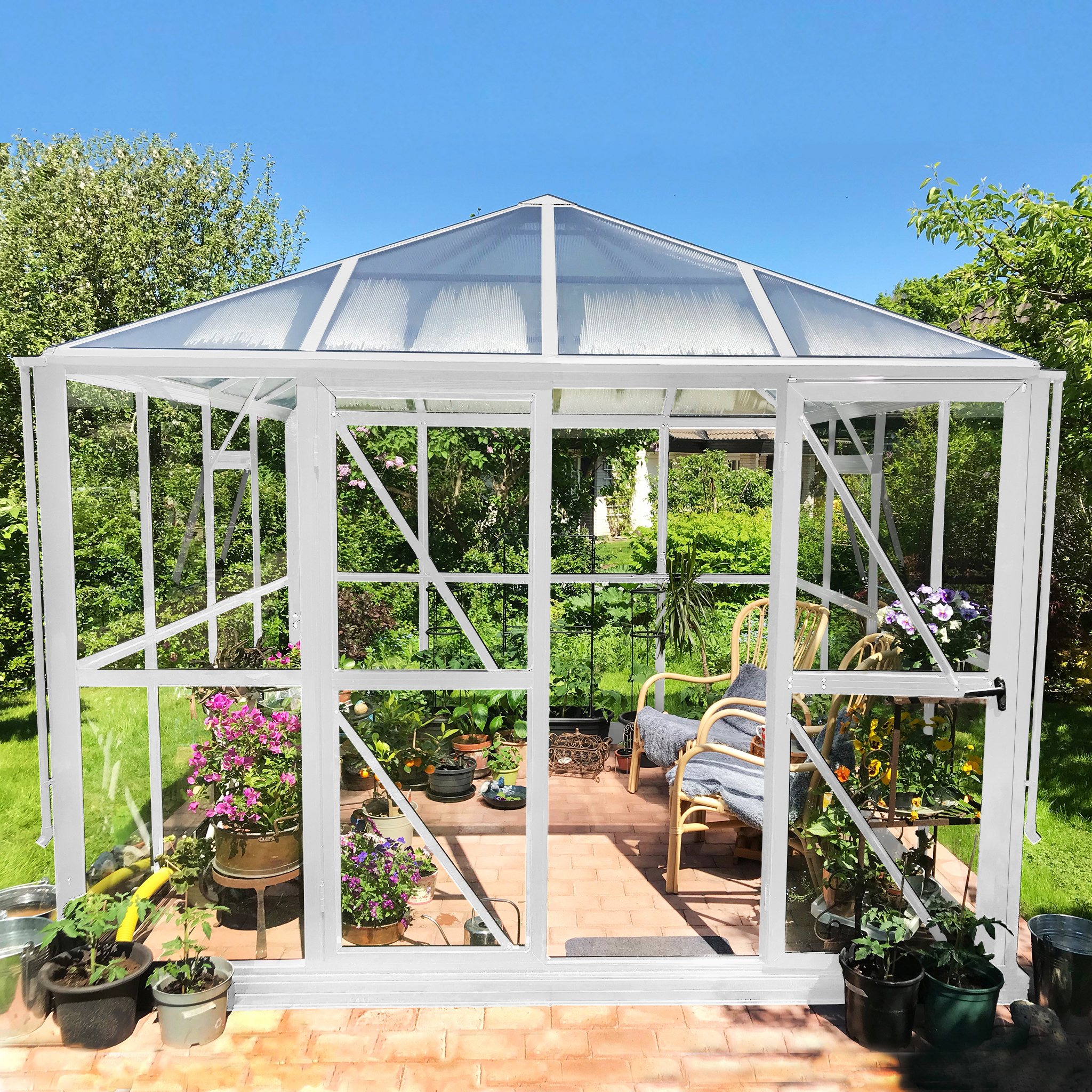 Växthus 8,7 m² | 5 års stormgaranti | Kvadratiskt premiumväxthus | Gazebo Växthus 8,7 m² | 5 års stormgaranti | Kvadratiskt premiumväxthus | Gazebo