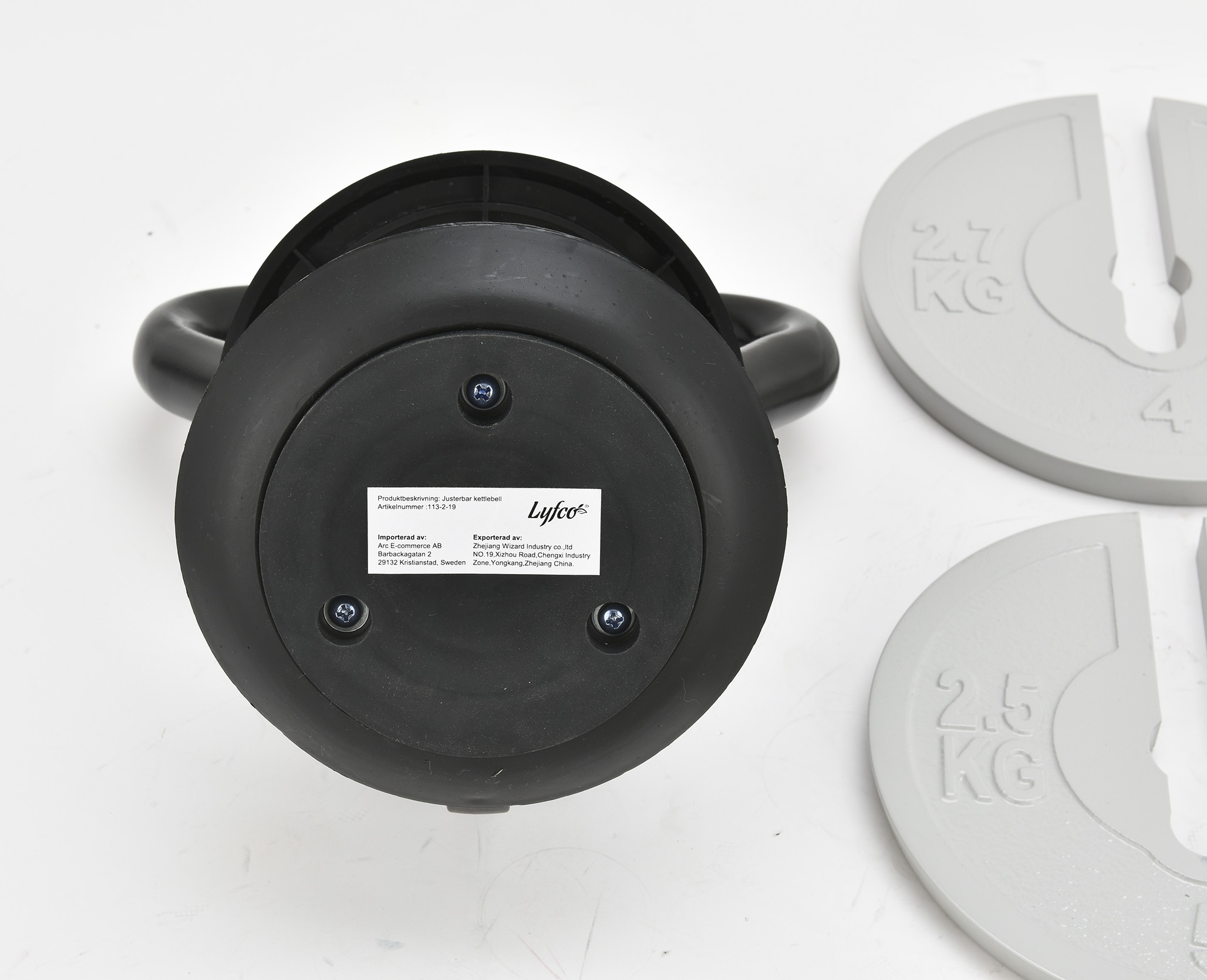 Justerbar kettlebell 3,4-18kg | 7 viktniv�er | Lyfco