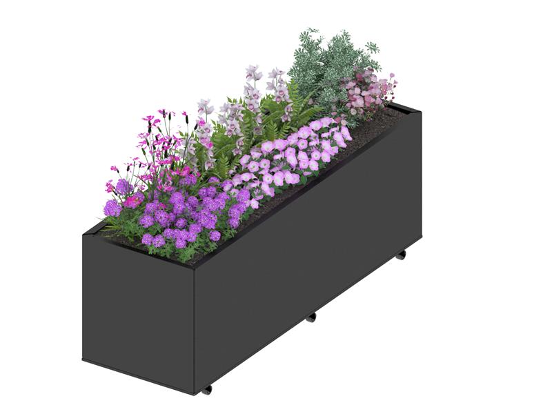 Bloml�da i st�l | 120x40x60 cm | Svart | F�r utomhusbruk