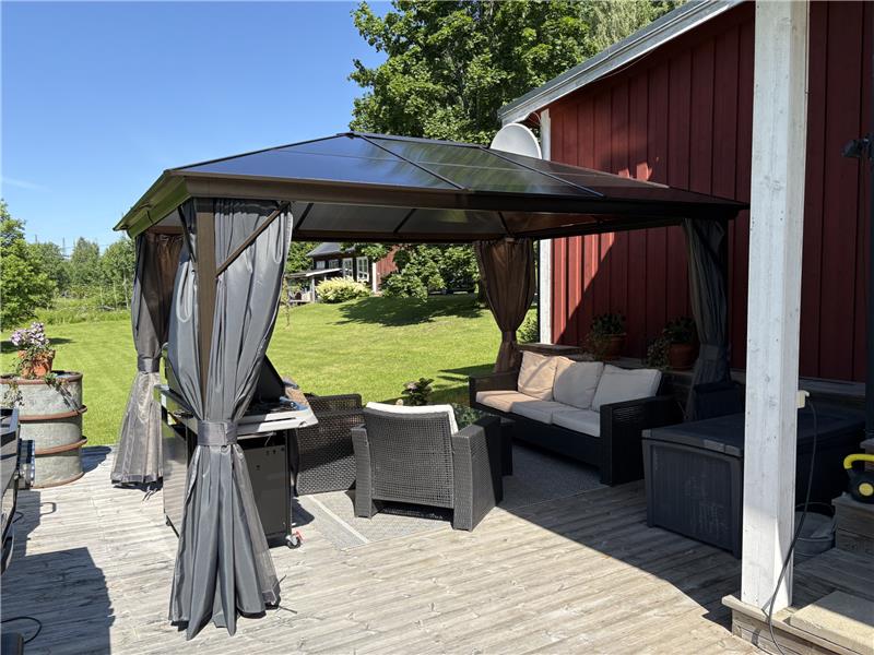 Paviljong premium 4x3m | Tak i kanalplast | Inkl. V�ggar och myggn�t