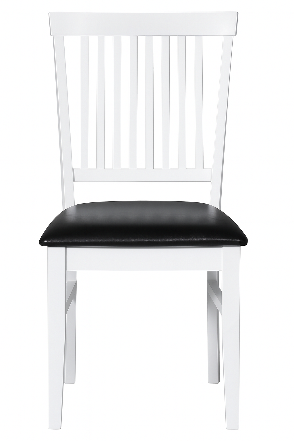 Fårö matstol | Vitlackad trästomme med svart PU-sits | Klassisk och hållbar design | 2-Pack Fårö matstol | Vitlackad trästomme med svart PU-sits | Klassisk och hållbar design | 2-Pack