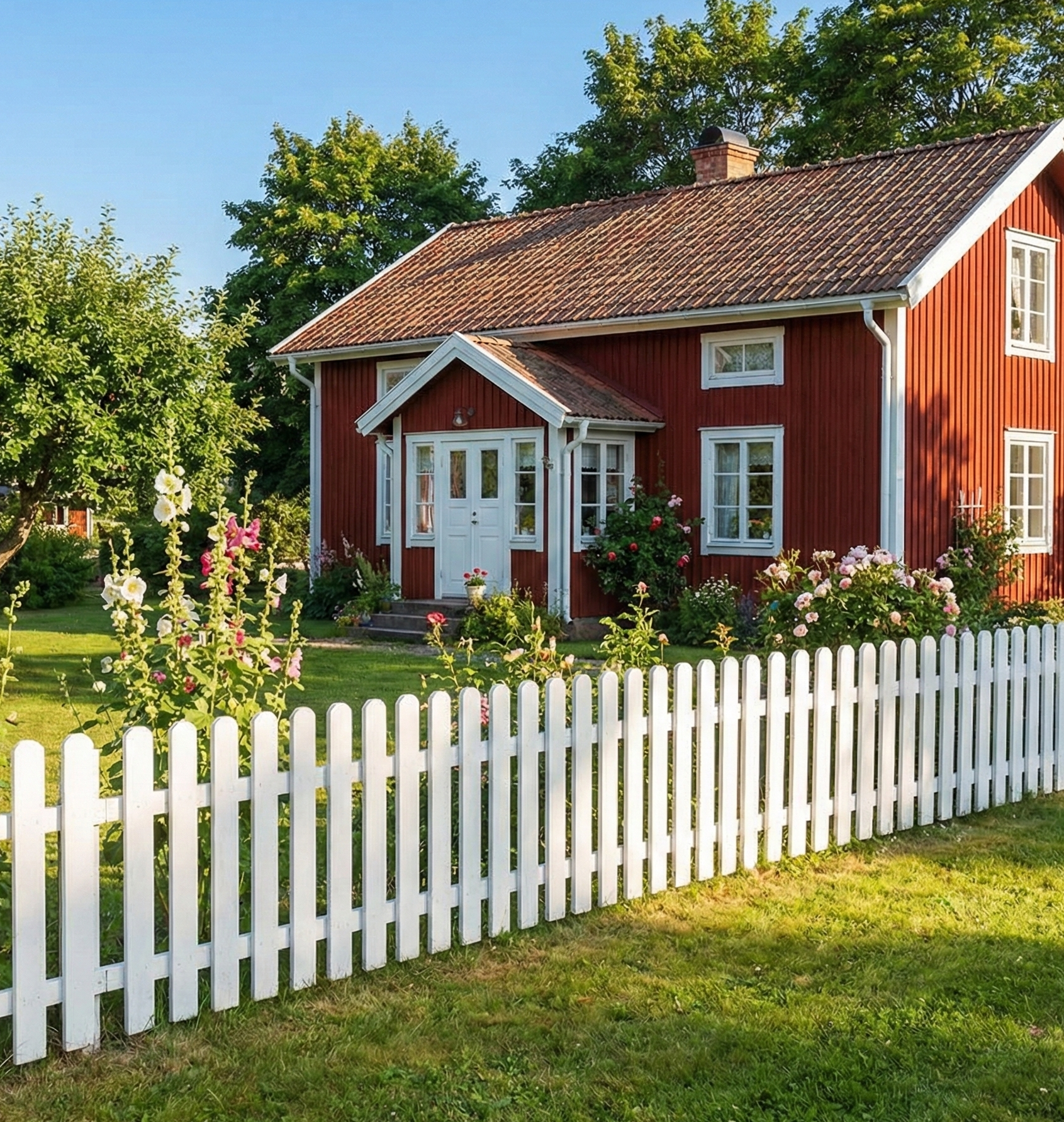 Tr�staket | 200x100 cm | Vit | Magnus