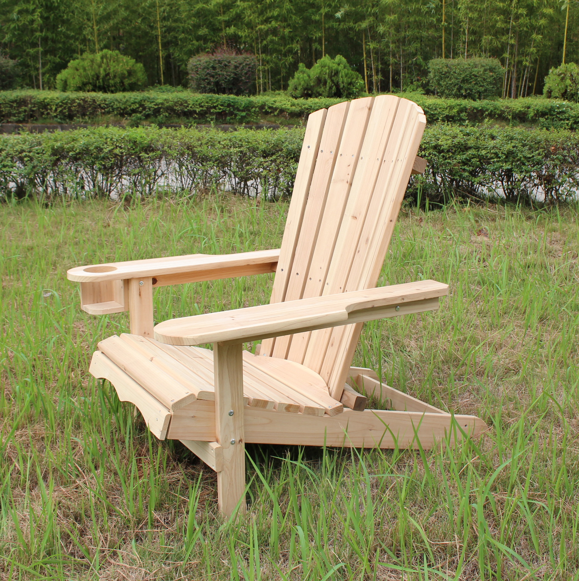 däckstol i trä  klassisk loungestol för uteplats  91×77,5×93 cm