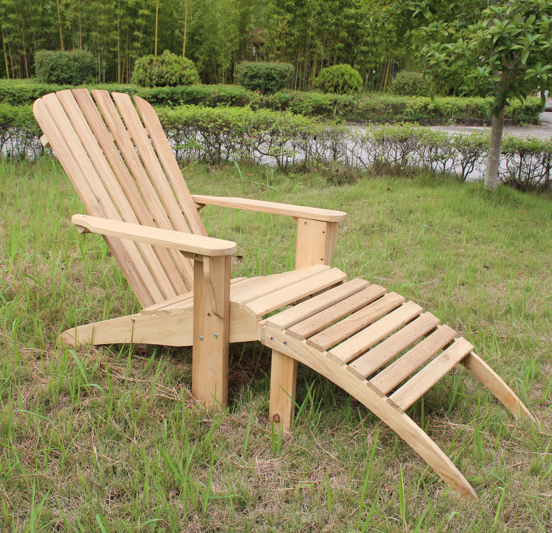 däckstol i trä med fotstöd  solstol för uteplats  154×67×87 cm