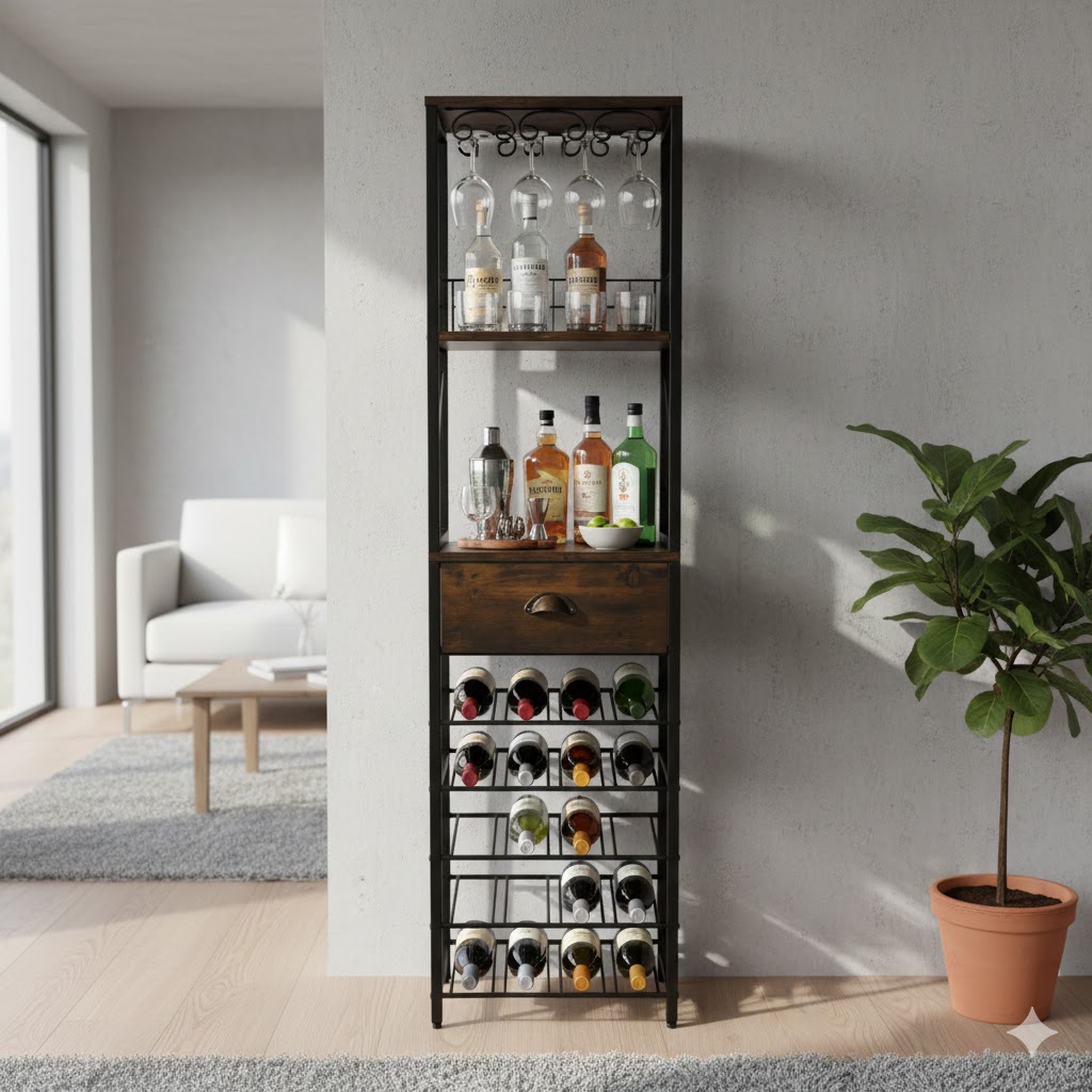 Svart vinst�ll i metall | 40x30x148 cm | Barsk�p