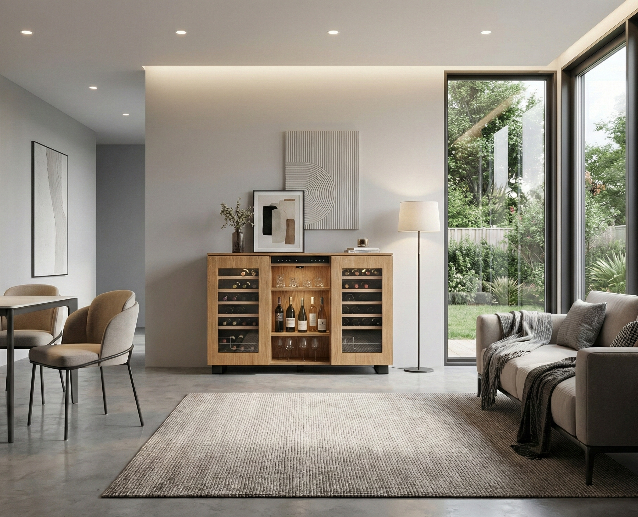 Vinsk�p med dubbla temperaturzoner � Twin vinkyl 24 flaskor med LED-belysning