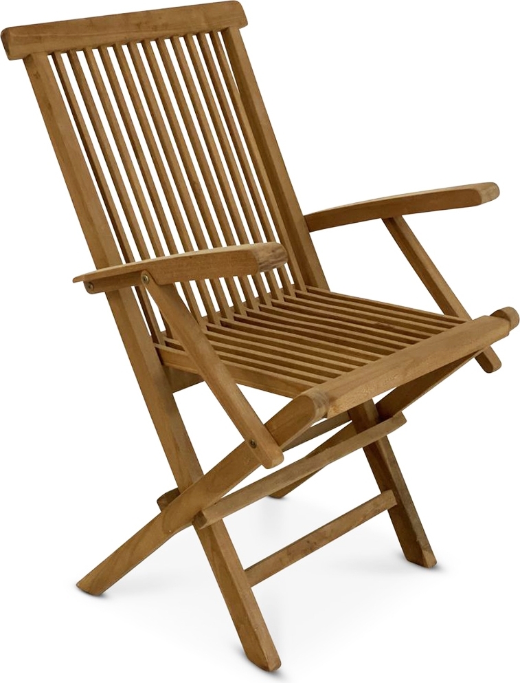 saltö fällbar teakstol med armstöd klassisk utestol i teak