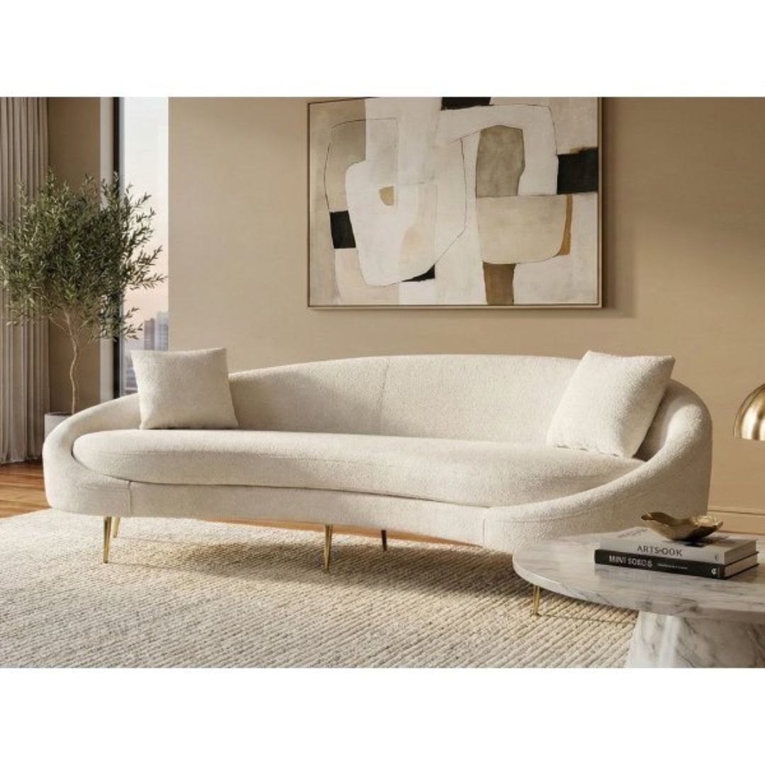 Eses 3-sits soffa � Beige Boucl� | Gener�s loungesoffa med exklusiv textur