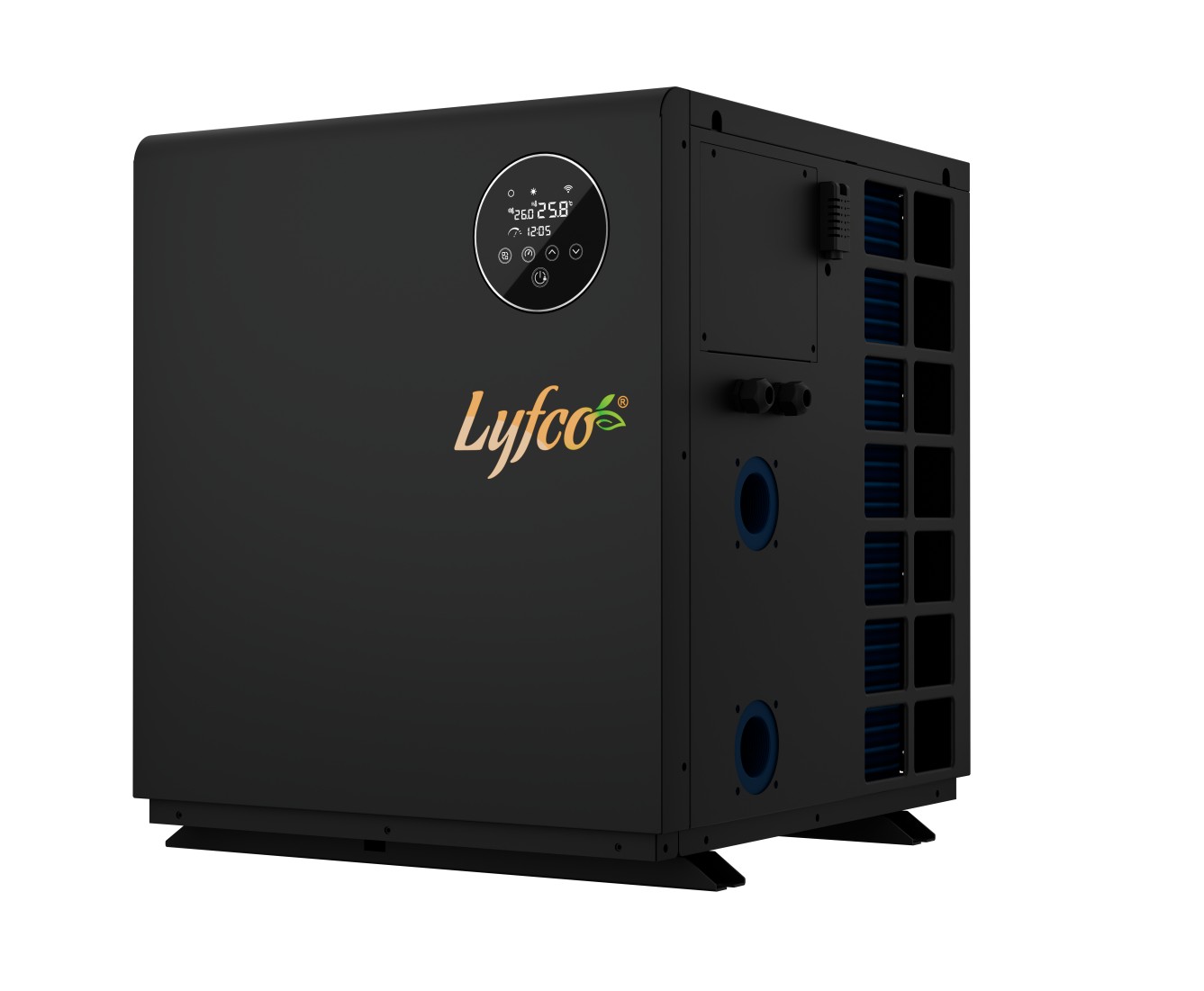 Poolv�rmepump 7 kW Vertikal Inverter | WiFi-styrning, Panasonic-kompressor | Lyfco