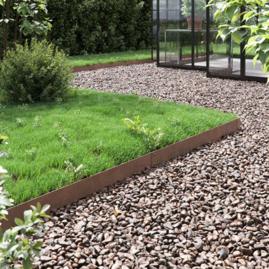 Rabattkant Cortenst�l 5-pack � 100 cm | B�jbara Mellanbitar | 1,5 mm Tjocklek