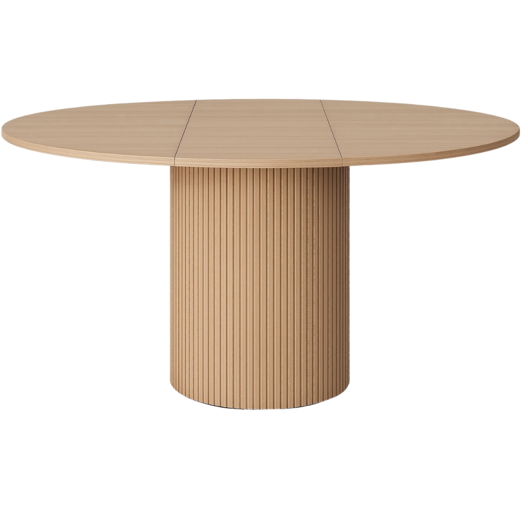 Matbord Nova �130�170 cm | Runt matbord med il�ggsskiva i Whitewash