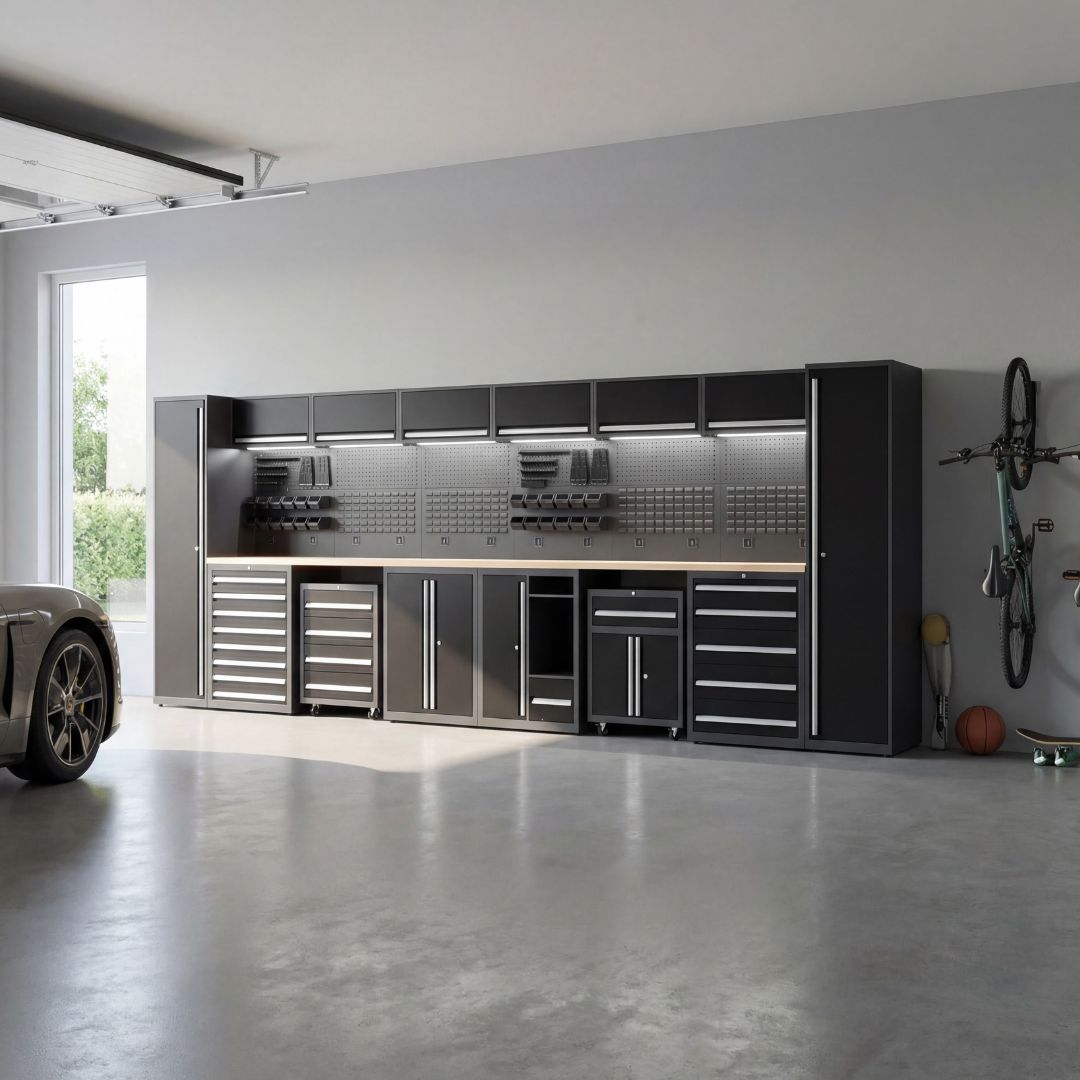 Verkstad & garage | Komplett förvaringssystem i stål | Lådskåp, Väggskåp & Verktygsvagnar Verkstad & garage | Komplett förvaringssystem i stål | Lådskåp, Väggskåp & Verktygsvagnar