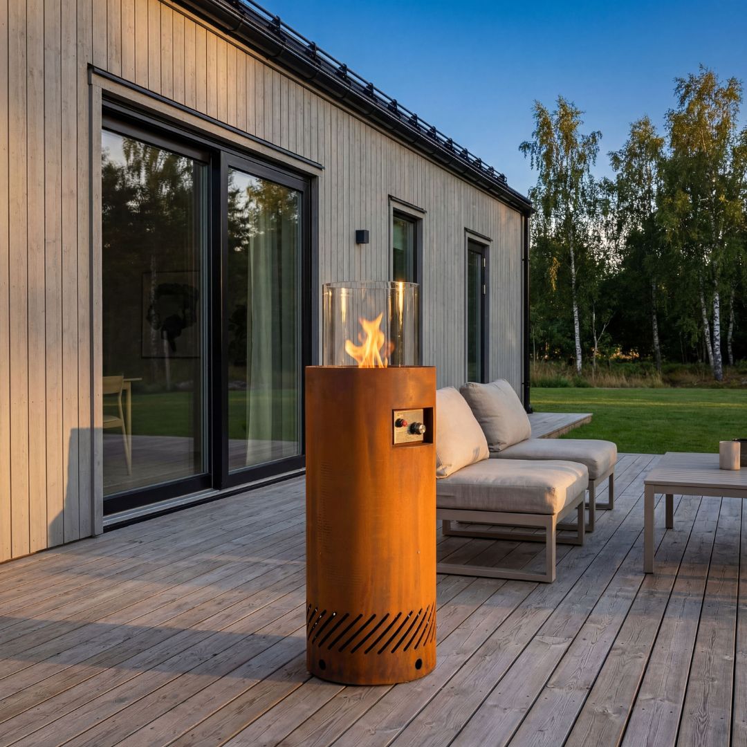 Gasoldriven eldstad i cortenst�l | F�r utomhusmilj� | Fredrika