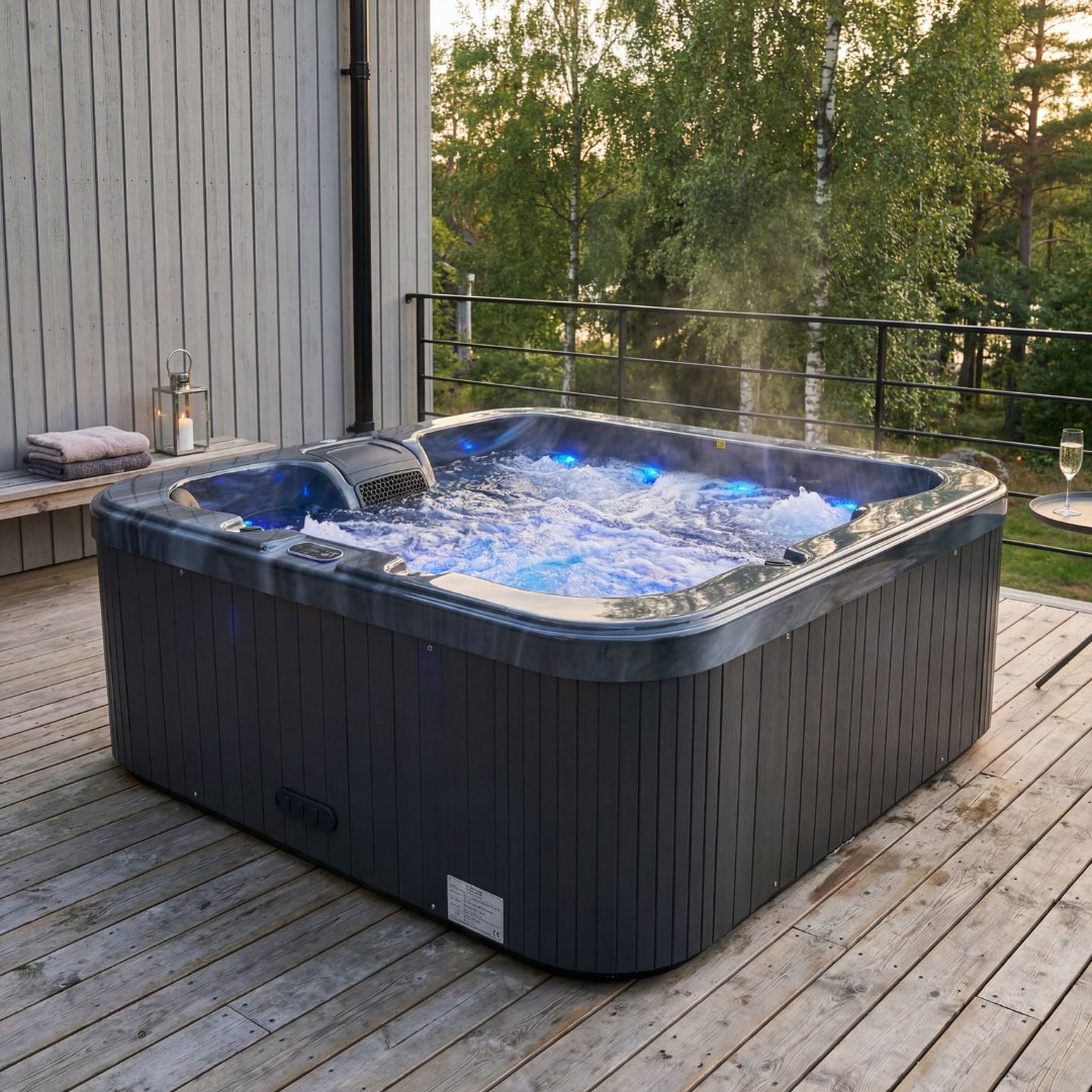 Spabad Zeus Blackline | 190x190cm | 4-6 personer | Balboa� & Lucite�