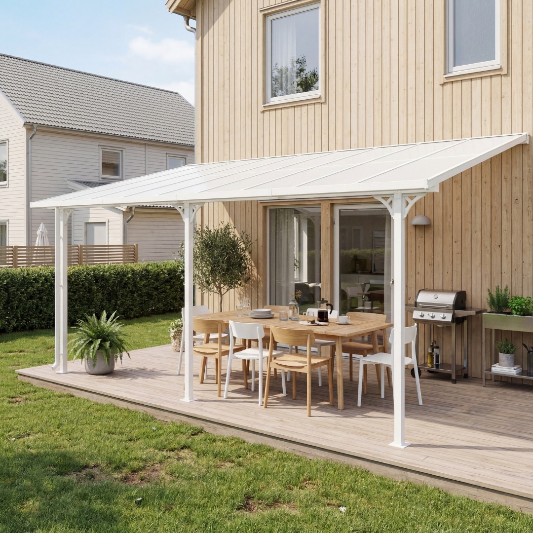 Altantak 4,35x3 m | Kanalplast / Aluminium | Extra hög | Vit Altantak 4,35x3 m | Kanalplast / Aluminium | Extra hög | Vit