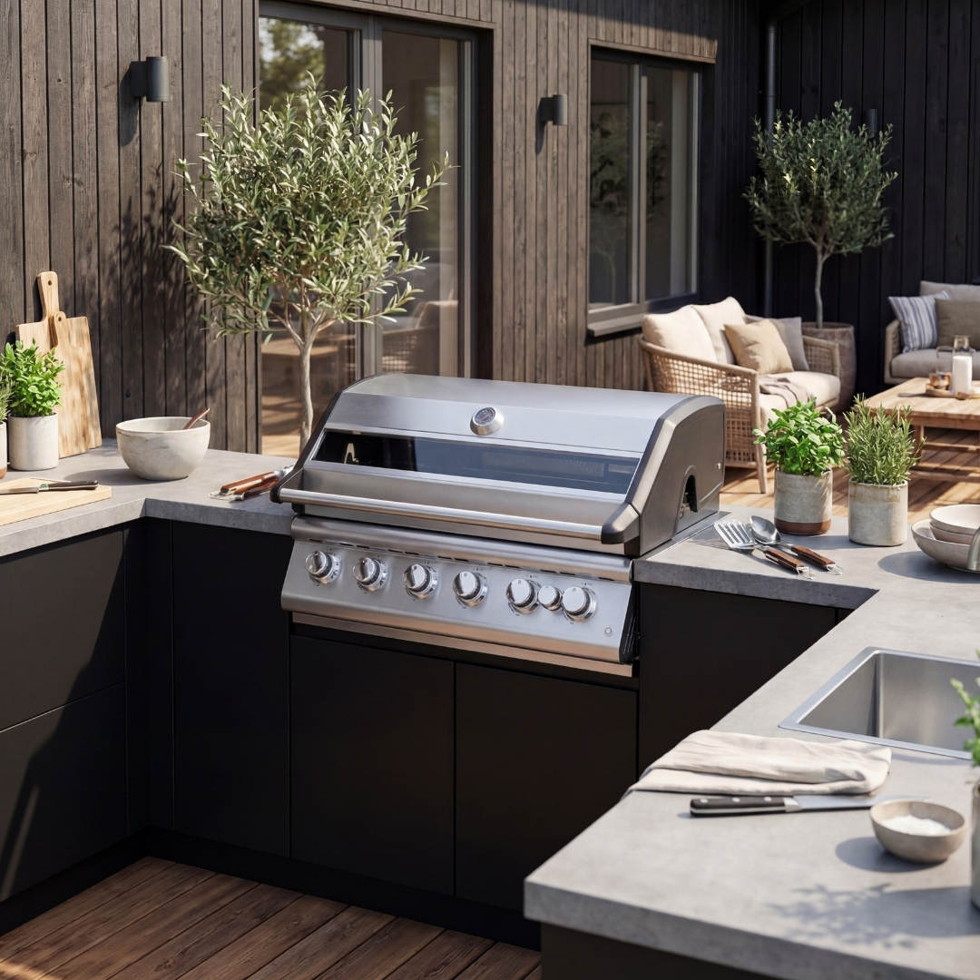 Rostfri gasolgrill | 5 Brännare & Infraröd Bakbrännare | Ohio Rostfri gasolgrill | 5 Brännare & Infraröd Bakbrännare | Ohio