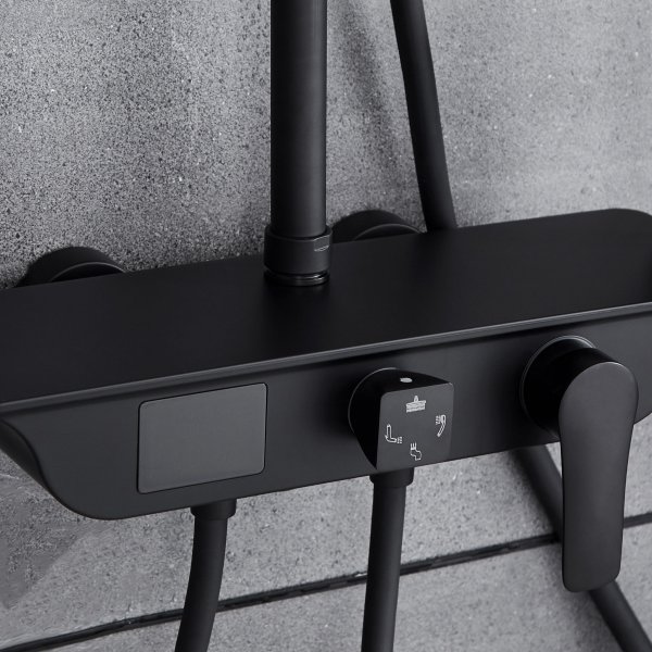 Takduschset med LED-display | Svart Takduschset med LED-display | Svart