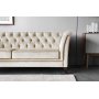 Chesterfieldsoffa 3-sits | Beige sammet, kallskum & avtagbar kl�dsel | Milton