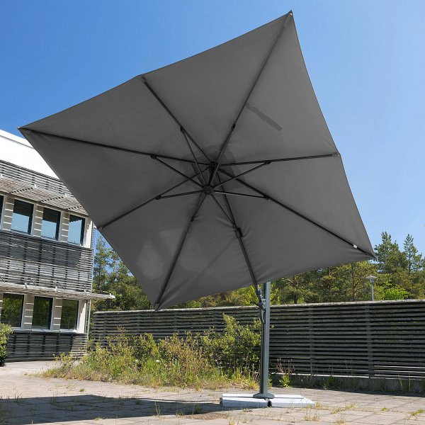 Premiumparasoll 3x3m | Fyrkantigt | Grå Premiumparasoll 3x3m | Fyrkantigt | Grå