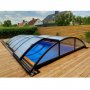 Pooltak 3x6m med sidodrr | Skjutbart - Svart