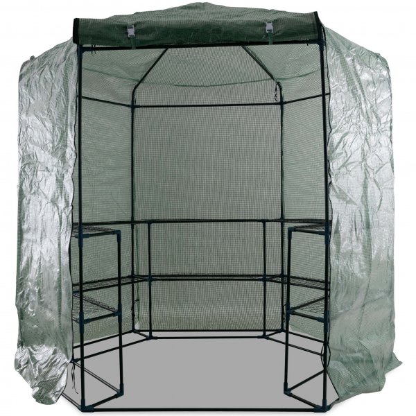 Sexkantigt plastvxthus 3,8m | Stlram med PE-plastverdrag