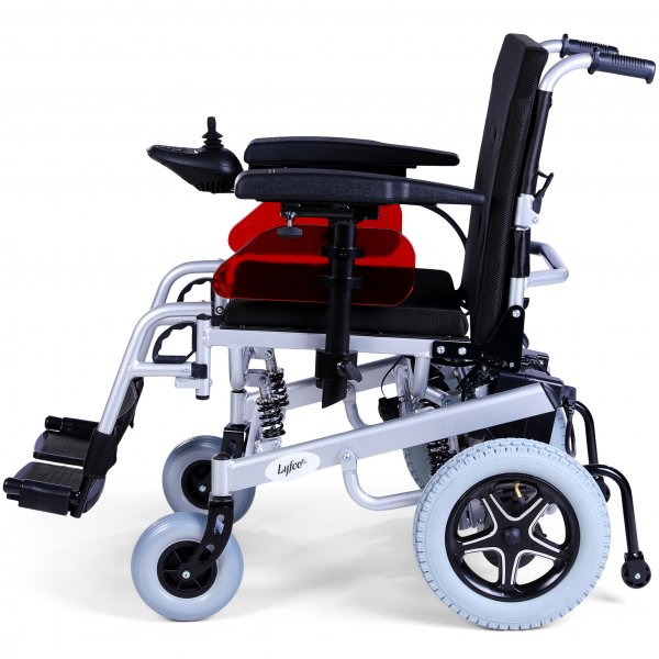 Elrullstol med joystick | Ltt att transportera | Stllbart ryggstd