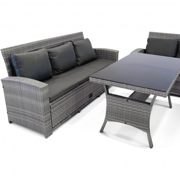 Soffgrupp utemöbler | Inbyggd förvaring | Grå konstrotting | Sannäs Soffgrupp utemöbler | Inbyggd förvaring | Grå konstrotting | Sannäs