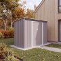 1 Plåtförråd 3,16 m² – Galvaniserat Stål | Polykarbonat-Taklucka | Skjutdörrar