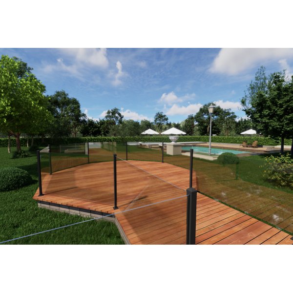 H�rnstolpe 135� till glasr�cke 50�50 mm � 1085 mm | Svart RAL 9005