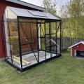 Kundbild Växthus med adaptiv dörrplacering 3,5m² | 4mm säkerhetsglas | Svart: Stabilt och bra, allt passar som...