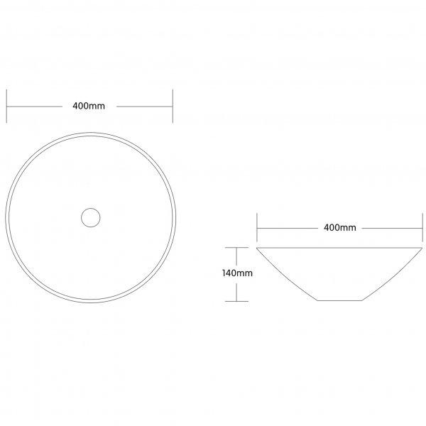 Skålformat handfat 40cm | Mattsvart yta | Lyxig design Skålformat handfat 40cm | Mattsvart yta | Lyxig design