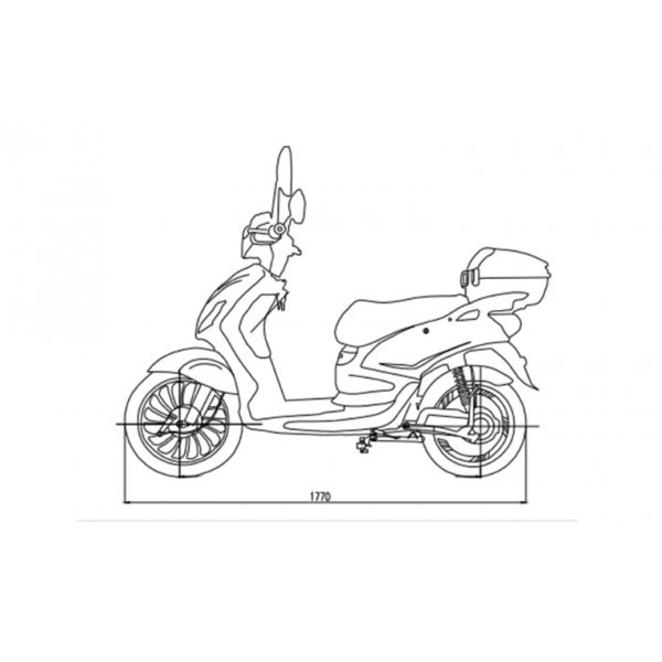 Elmoped 1000 W | Moped klass 1 | Grå Elmoped 1000 W | Moped klass 1 | Grå